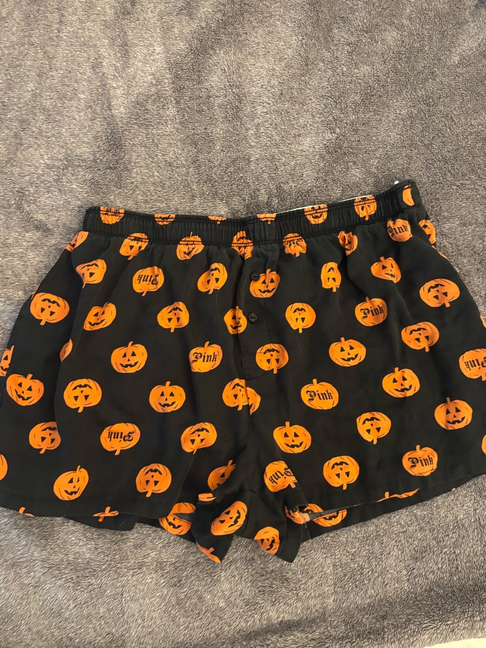Victoria's Secret PINK Halloween pajama shorts Size Small Pumpkin Print